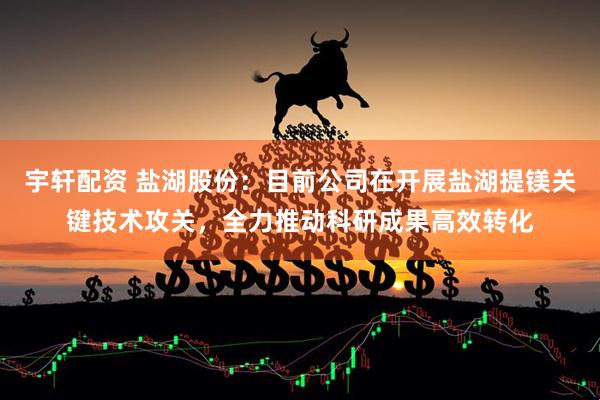宇轩配资 盐湖股份：目前公司在开展盐湖提镁关键技术攻关，全力推动科研成果高效转化