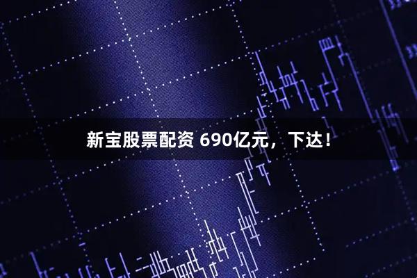 新宝股票配资 690亿元，下达！